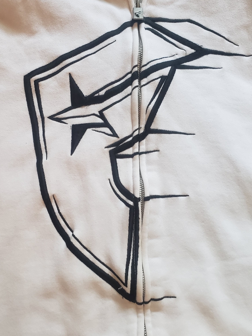Famous Stars & Straps White Black Full Zip Hoodie XL Vintage Y2k - Picture 4 of 5
